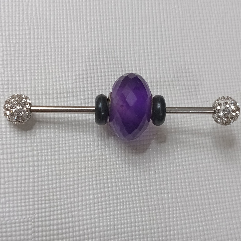 Trollbeads Amethyst Bead Genuine Faceted Gemstone Silver 925 Bead